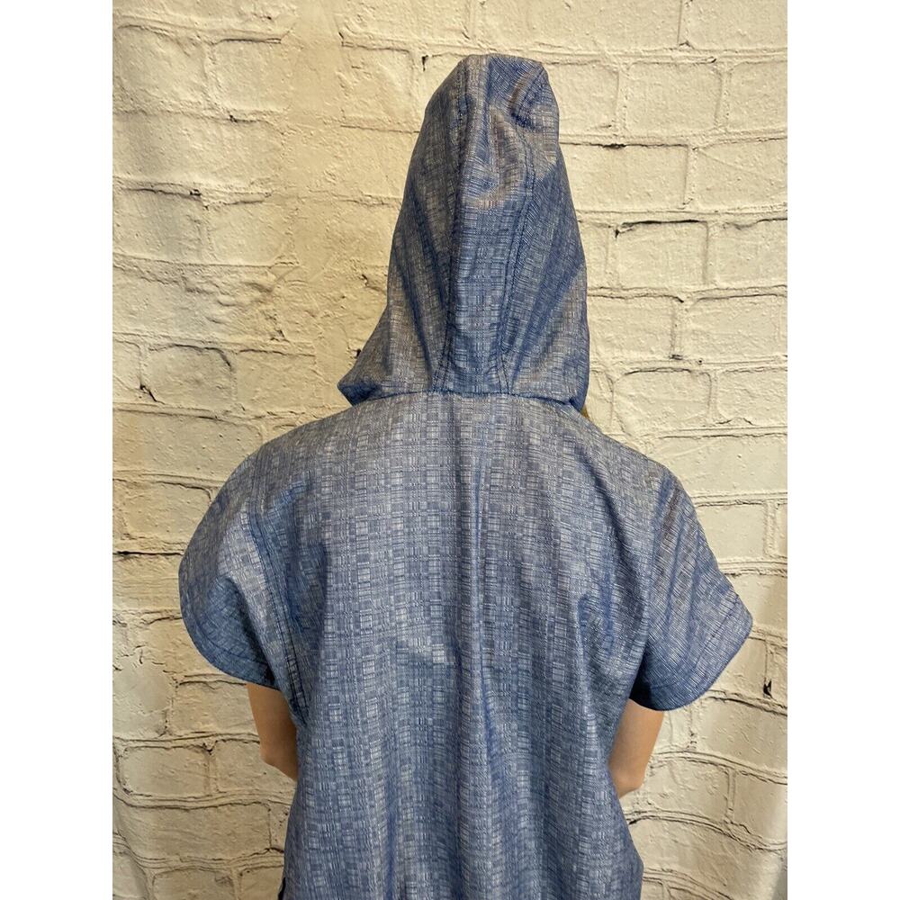 DEREK LAM jacket zip short sleeve denim High Neck Size S Hooded pockets - Picture 8 of 12
